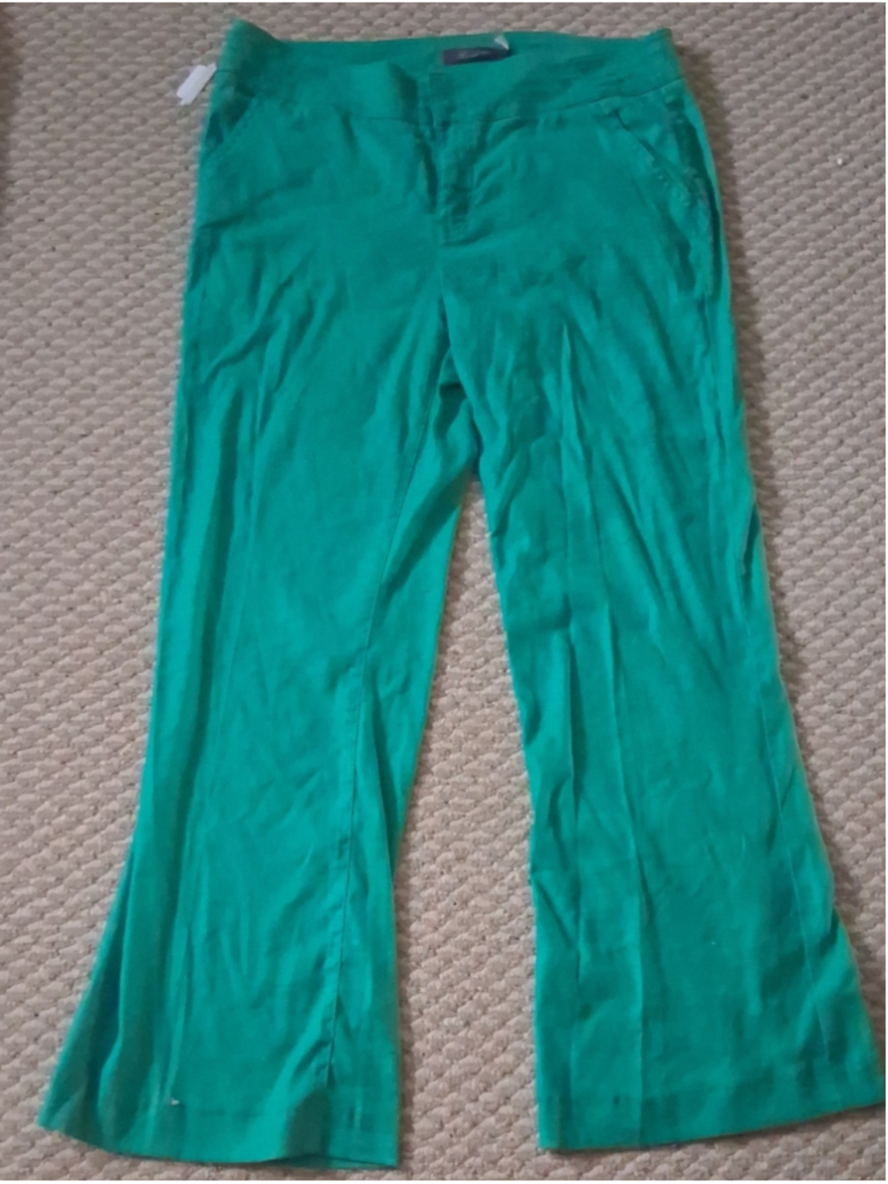 Level 99 Anthropologie Linen Blend Boot-Cut Flare Pants